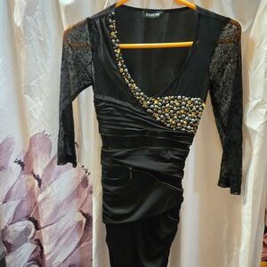 Bebe Black Beaded Women's Dress